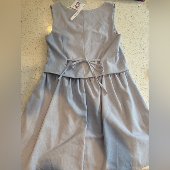 NWT Anthropologie Dusty Blue Mini Dress S - Picture 6 of 9